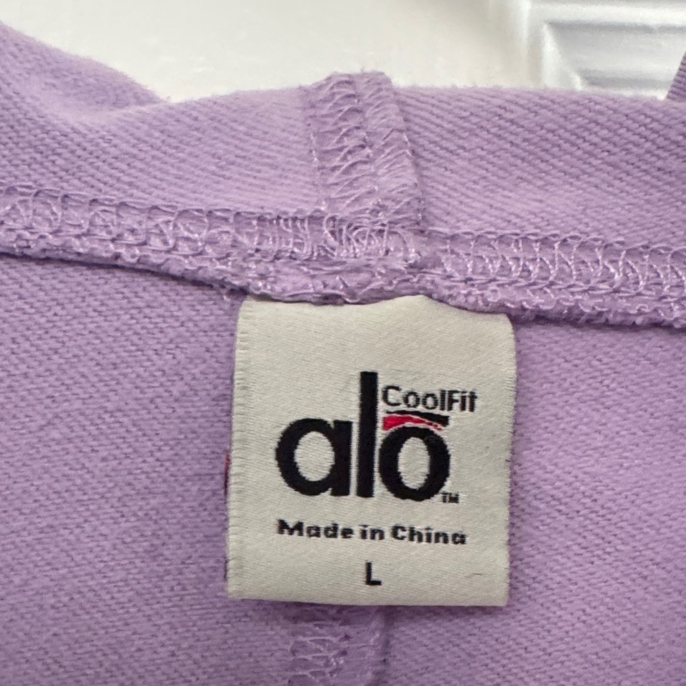 Women's ALO Purple Yoga Jacket size Large Hooded Full Zip Coolfit - Picture 6 of 8